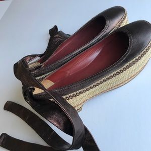 Marc Jacobs Metallic Lace-Up Platform Espadrille